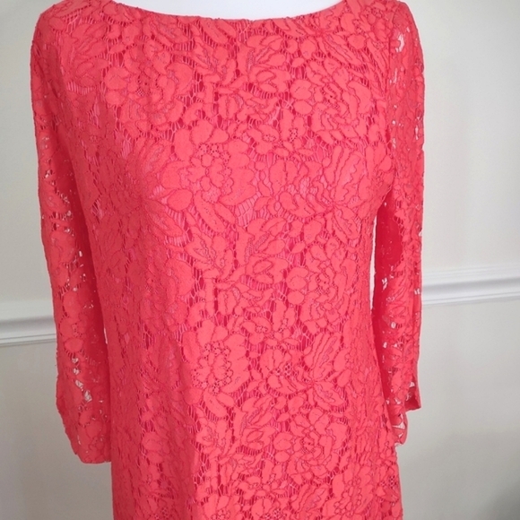 Vince Camuto Pink Lace Dress Size 8 - Picture 3 of 8